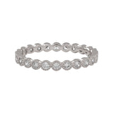 SALE - CZ Scallop Bezel Eternity Ring - Silver / 5 - Rings - Ofina