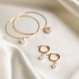 Pearl Huggie Earrings - - Earrings - Ofina