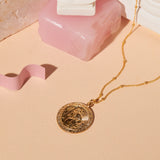 Saint Christopher Disc Necklace - - Necklaces - Ofina