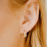 SALE - 10k Solid Gold Leaves Huggies - - Earrings - Ofina