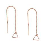 Geometric Ear Threaders (more shapes) - Triangle / Rose Gold - Earrings - Ofina