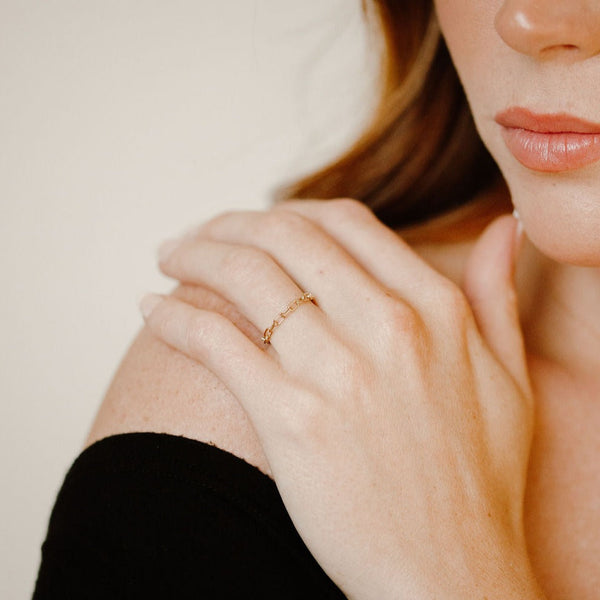 SALE - Paperclip Chain Ring - - Rings - Ofina