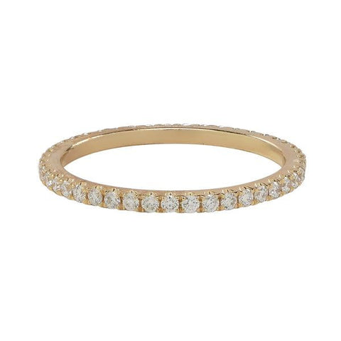 Diamonds Pave All-Around Band - Yellow Gold / 4 - Rings - Ofina