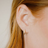 SALE - 10k Solid Gold CZ Cluster Huggies - - Earrings - Ofina