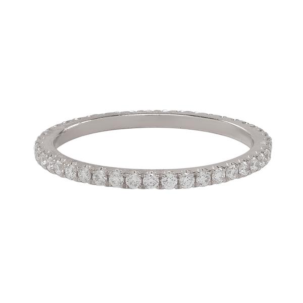 Diamonds Pave All-Around Band - White Gold / 4 - Rings - Ofina