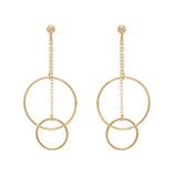 Duo Chain Hoop Studs - - Earrings - Ofina