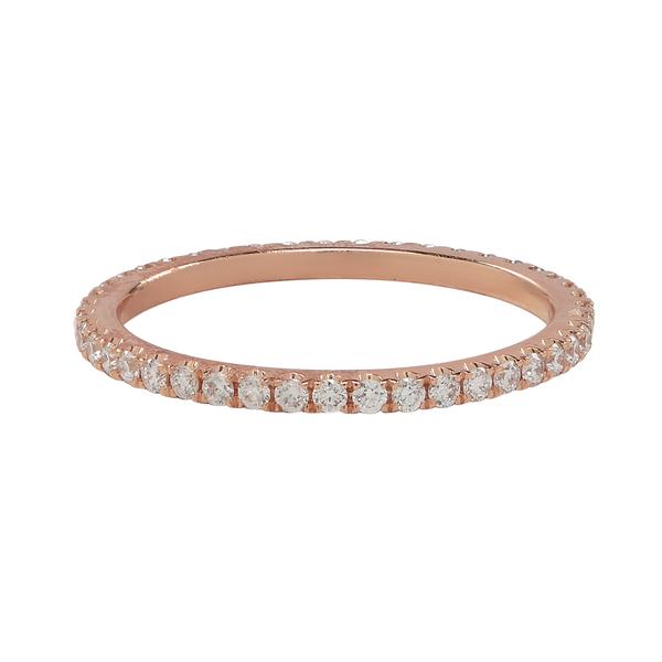 Diamonds Pave All-Around Band - Rose Gold / 4 - Rings - Ofina