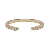 Diamonds Pave Cuff Ring - Yellow Gold / 4 - Rings - Ofina