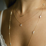 CZ Bezel Emerald Necklace - - Necklaces - Ofina