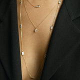 CZ Bezel Emerald Necklace - - Necklaces - Ofina