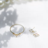 10k Solid Gold CZ Tiara Ring - - Rings - Ofina