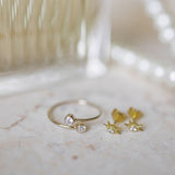CZ Horizon Sun Studs - - Earrings - Ofina