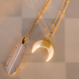 SALE - Feather Stone Necklace (more colors) - - Necklaces - Ofina