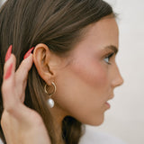 Pearl Huggie Earrings - - Earrings - Ofina