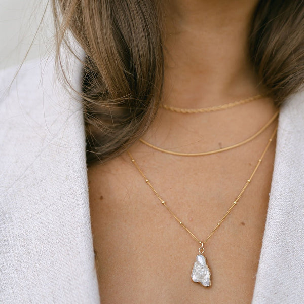 Gold Dipped Pearl Necklace - - Necklaces - Ofina