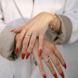 10k Solid Gold Double Textured Ring - - Rings - Ofina