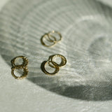 10k Solid Gold Prong CZ Huggie - - Earrings - Ofina