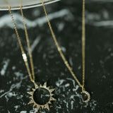 Cutout CZ Sun Necklace - - Necklaces - Ofina