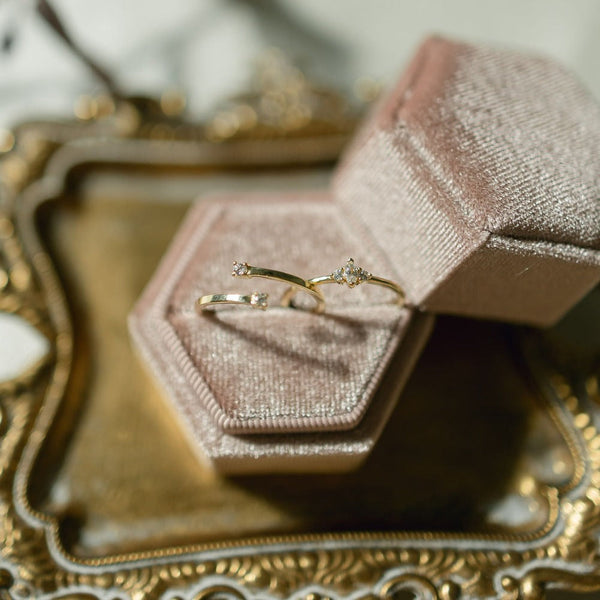 10k Solid Gold Tri-CZ Ring - - Rings - Ofina