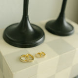 Double Row CZ Huggies - - Earrings - Ofina