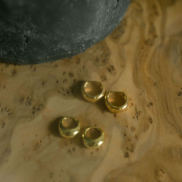 Elongated Nugget Huggies - - Earrings - Ofina