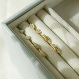 SALE - 10k Solid Gold CZ Elongated Nugget Studs - - Earrings - Ofina