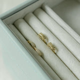 SALE - 10k Solid Gold CZ Elongated Nugget Studs - - Earrings - Ofina