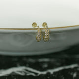 SALE - 10k Solid Gold CZ Elongated Nugget Studs - - Earrings - Ofina
