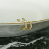 SALE - 10k Solid Gold CZ Elongated Nugget Studs - - Earrings - Ofina
