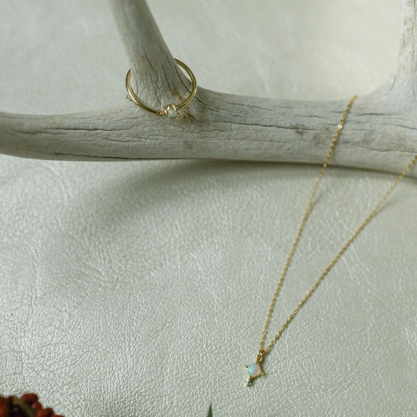 SALE-Opal / CZ Arrow Ring - - Rings - Ofina