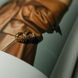 SALE - 10k Solid Gold Leaves Huggies - - Earrings - Ofina