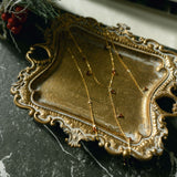 Tiny Garnet Stone Y-Drop Necklace - - Necklaces - Ofina