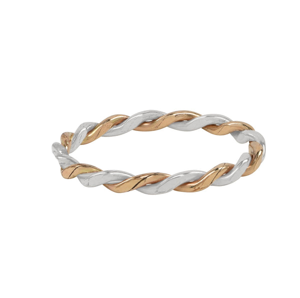 SALE - Flat Braided Ring - Gold Silver / 5 - Rings - Ofina
