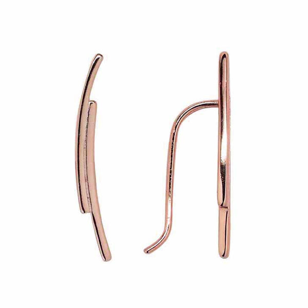 SALE - 24mm Double Curved Ear Crawler - Rose Gold / Right - Earrings - Ofina