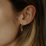 Tiny CZ Emerald Leverback Earrings - - Earrings - Ofina