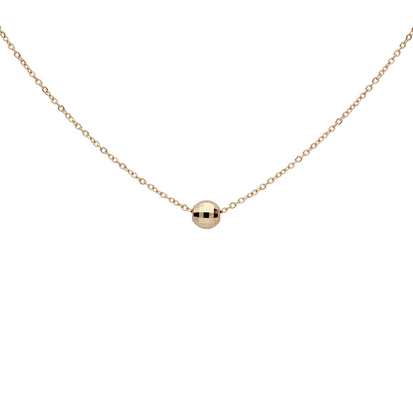 SALE - Solid Gold Faceted Mirror Ball Necklace - Yellow Gold - Necklaces - Ofina