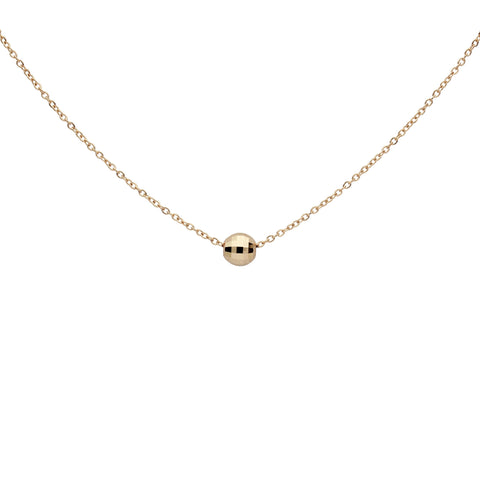 SALE - Solid Gold Faceted Mirror Ball Necklace - Yellow Gold - Necklaces - Ofina