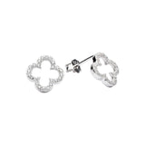 CZ Clover Studs - Silver - Earrings - Ofina