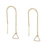 Geometric Ear Threaders (more shapes) - Triangle / Gold - Earrings - Ofina