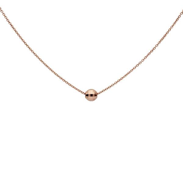 SALE - Solid Gold Faceted Mirror Ball Necklace - Rose Gold - Necklaces - Ofina
