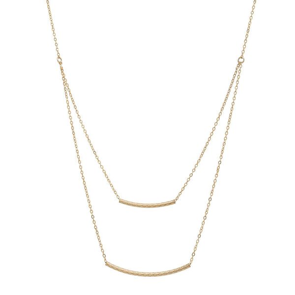 SALE - Double Strand Quilted Tubes Necklace - - Necklaces - Ofina