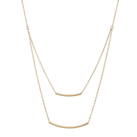 SALE - Double Strand Quilted Tubes Necklace - - Necklaces - Ofina