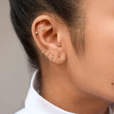 10k Solid Gold Thin Huggies - - Earrings - Ofina