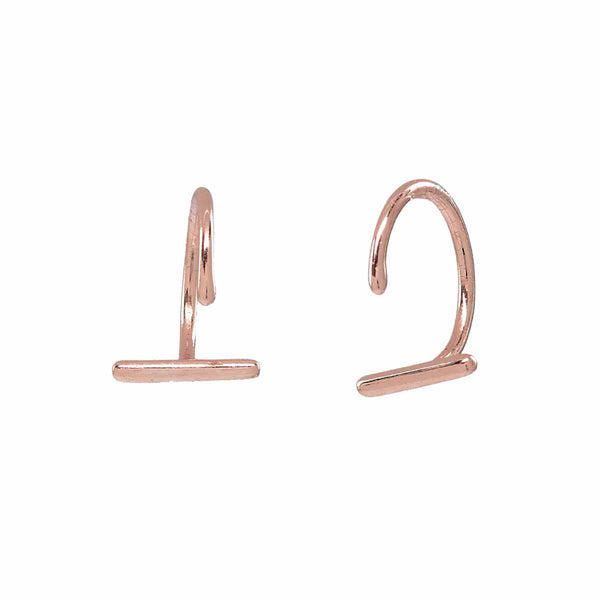 Bar Open Huggies - Rose Gold - Earrings - Ofina