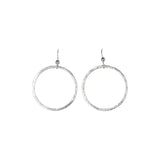 SALE - Brushed Hoop Earring - Silver / Large - Earrings - Ofina