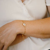 Round Mother of Pearl Adjustable Bracelet - - Bracelets - Ofina