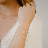 Round Mother of Pearl Adjustable Bracelet - - Bracelets - Ofina