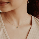 14k Solid Gold Blue Topaz Necklace - - Necklaces - Ofina