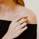 SALE - 10k Solid Gold CZ Open Ring - - Rings - Ofina