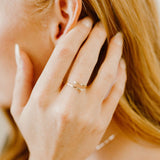 SALE - 10k Solid Gold CZ Open Ring - - Rings - Ofina